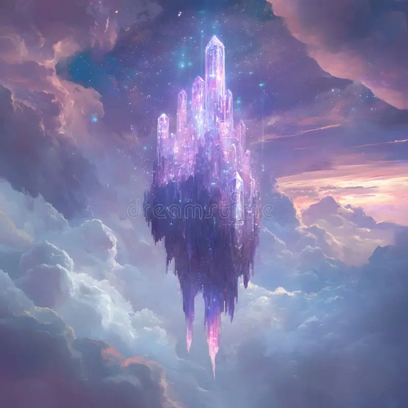澳门新葡京紫色水晶城堡漂浮在梦幻天空